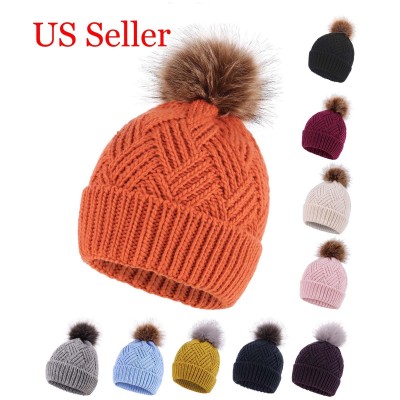 Fashion  Diamond Weave Knit Pompom Beanie Cap Winter Warm Hat  eb-31767556